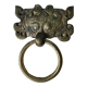 Ancient door knocker, taotié mask, shang dynasty. in bronze golden patina