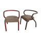 Pair of school chairs by Jacques Hitier metal and wood, 50