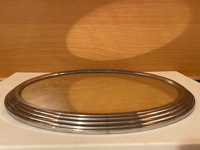 Round art deco mirror tray