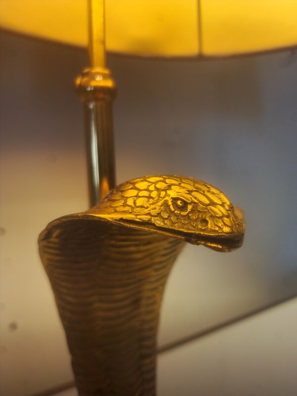 Lampes de table Cobra entièrement en laiton, style Maison Jansen