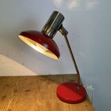 Vintage red east german table lamp from aka leuchten, 1970s