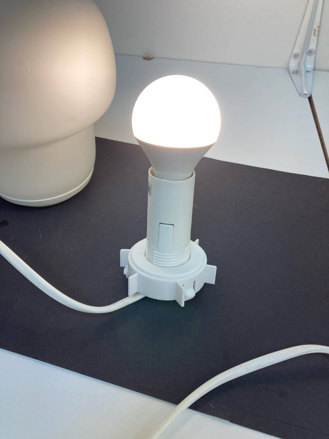 Ikea small mushroom lamp tokabo opaline glass