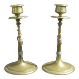 Paire de bougeoirs ornés de lézards