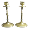 Pair of candlesticks decorated with lizards