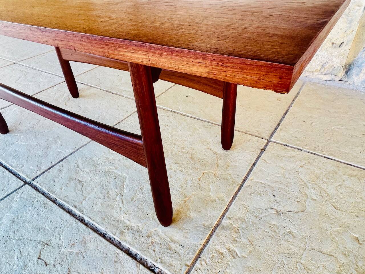 Teak coffee table in Scandinavian style, circa 1960s.