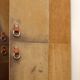 Pair of Guido Faleschini brown suede and metal wardrobes - 1960s