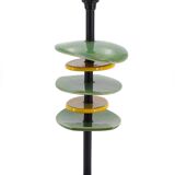 Lamp with yellow and green freeforms in ceramic, 90s