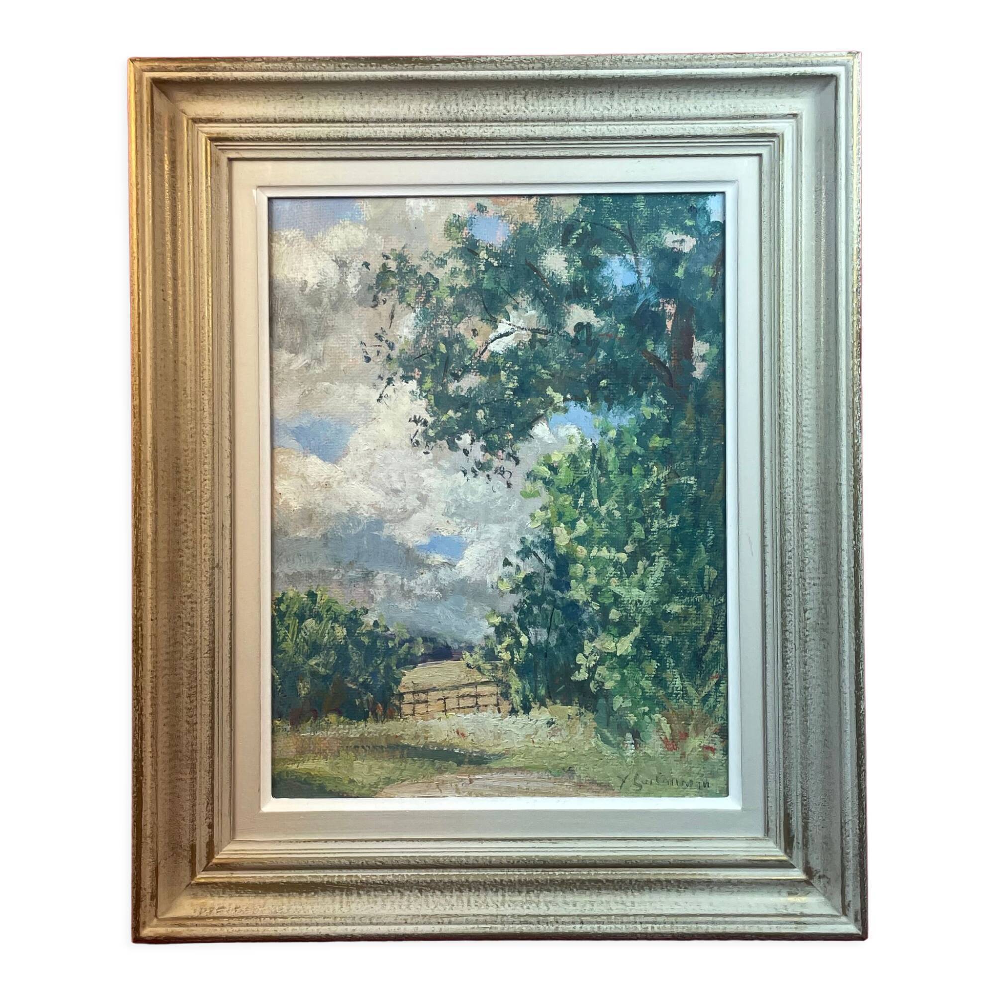 Painting Y. Guilmineau Painter Vendée, Deux Sèvres, Green Venice, Coulon...