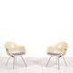 4 chaises longues Eames DAX en fibre de verre avec revêtement violet par Herman Mille
