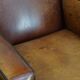 Set of 2 characterful, comfortable armchairs made of sheepskin leather with a sleek Art Deco design