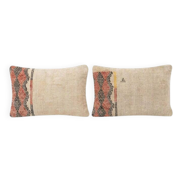 Set of 2 vintage kilim cushion covers 41x61 cm