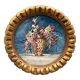 Miniature on paper still life bouquet of flowers golden frame 1900