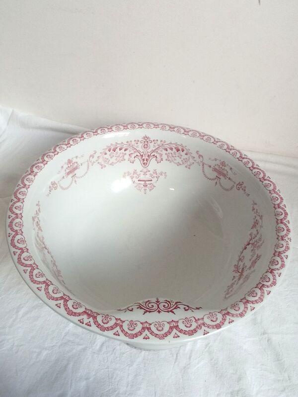Vasque basculante porcelaine ancienne Porcher