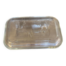 Glass butter dish with cow-decorated lid