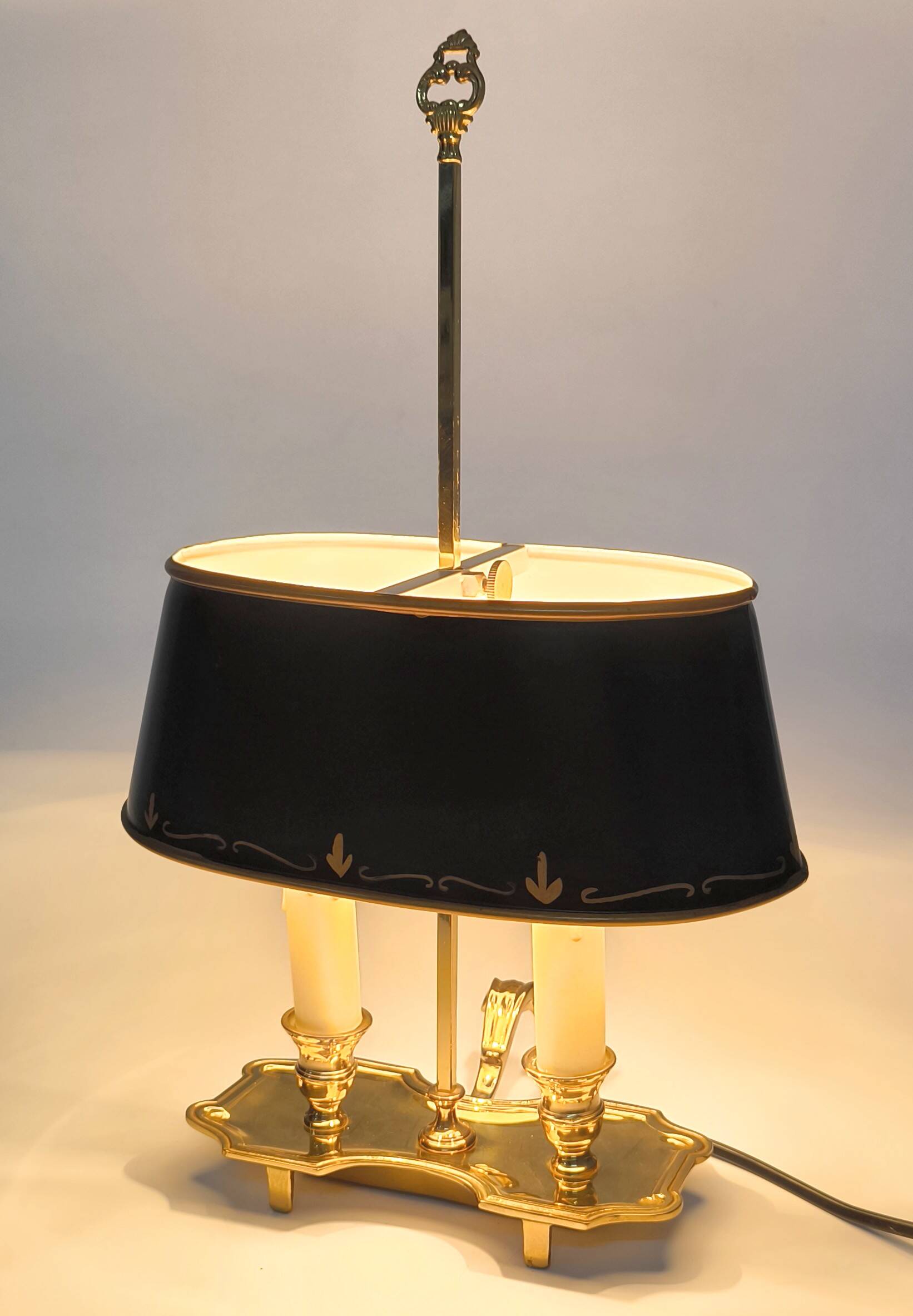 French hot water bottle lamp green and golden age 40