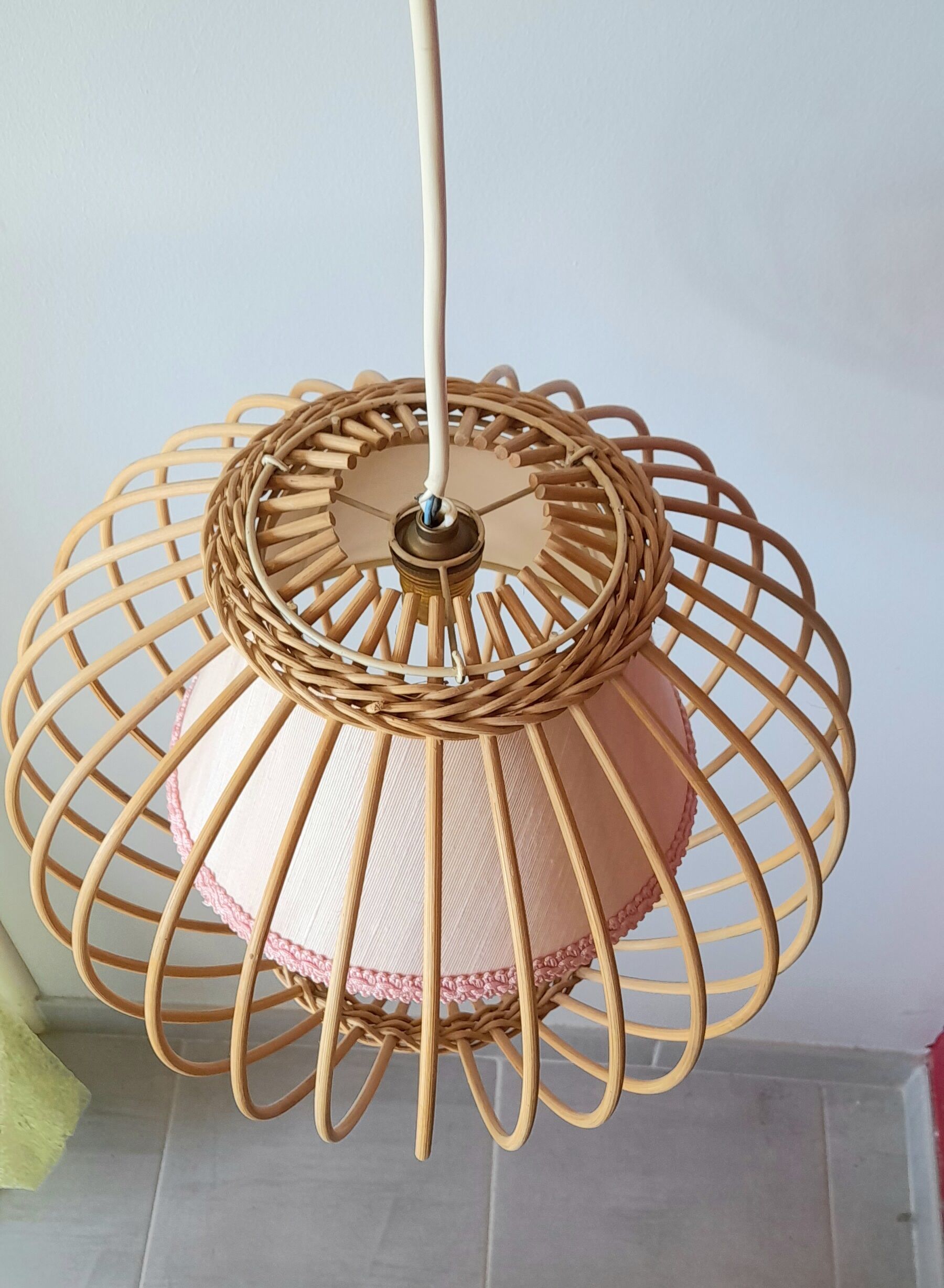 Suspension rattan bird cage 1960