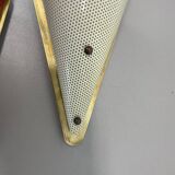 Set of two hole pattern theatre wall light sconces, france, 1950