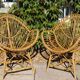 Salon de jardin en rotin et bambou attribué à Franco Albini, Italie 1960