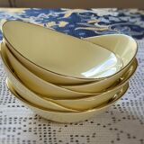 Set of 6 oval yellow hollow plates Salins model Tivoli