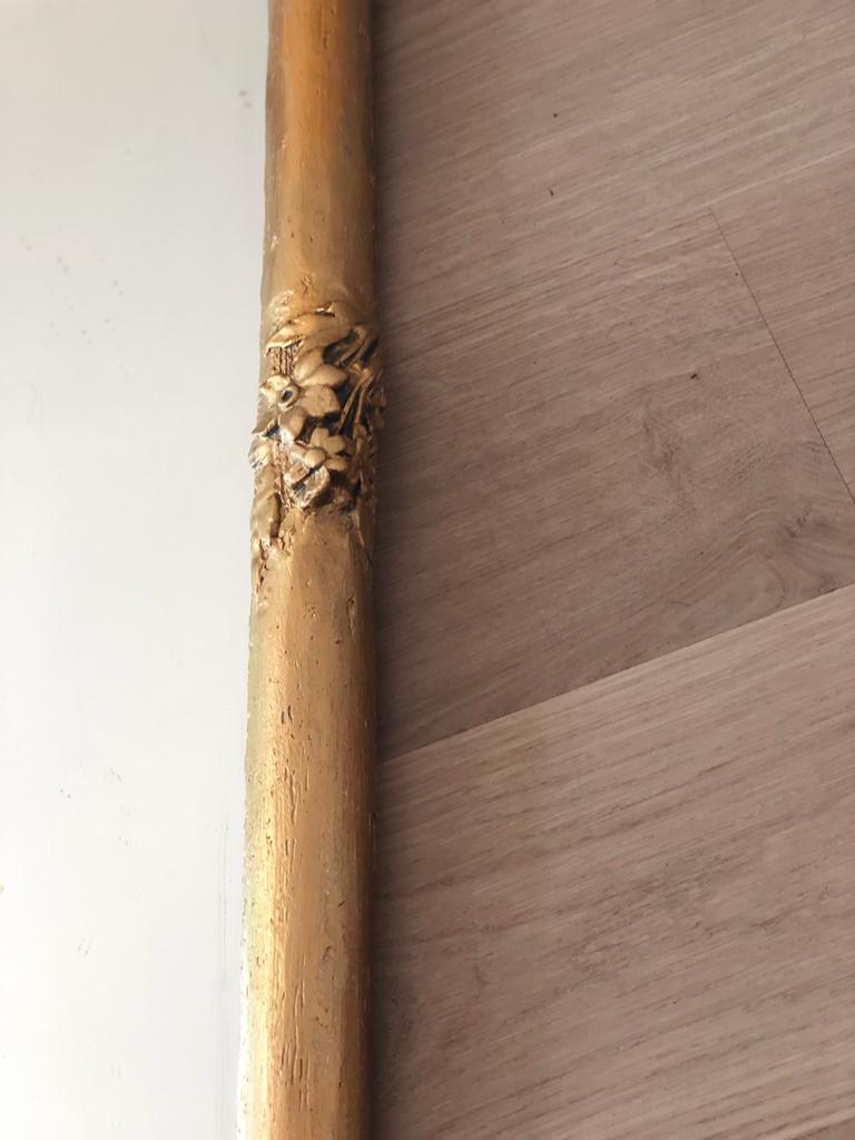 Large old mirror between two gilded pediment louis Philippe ice mercury