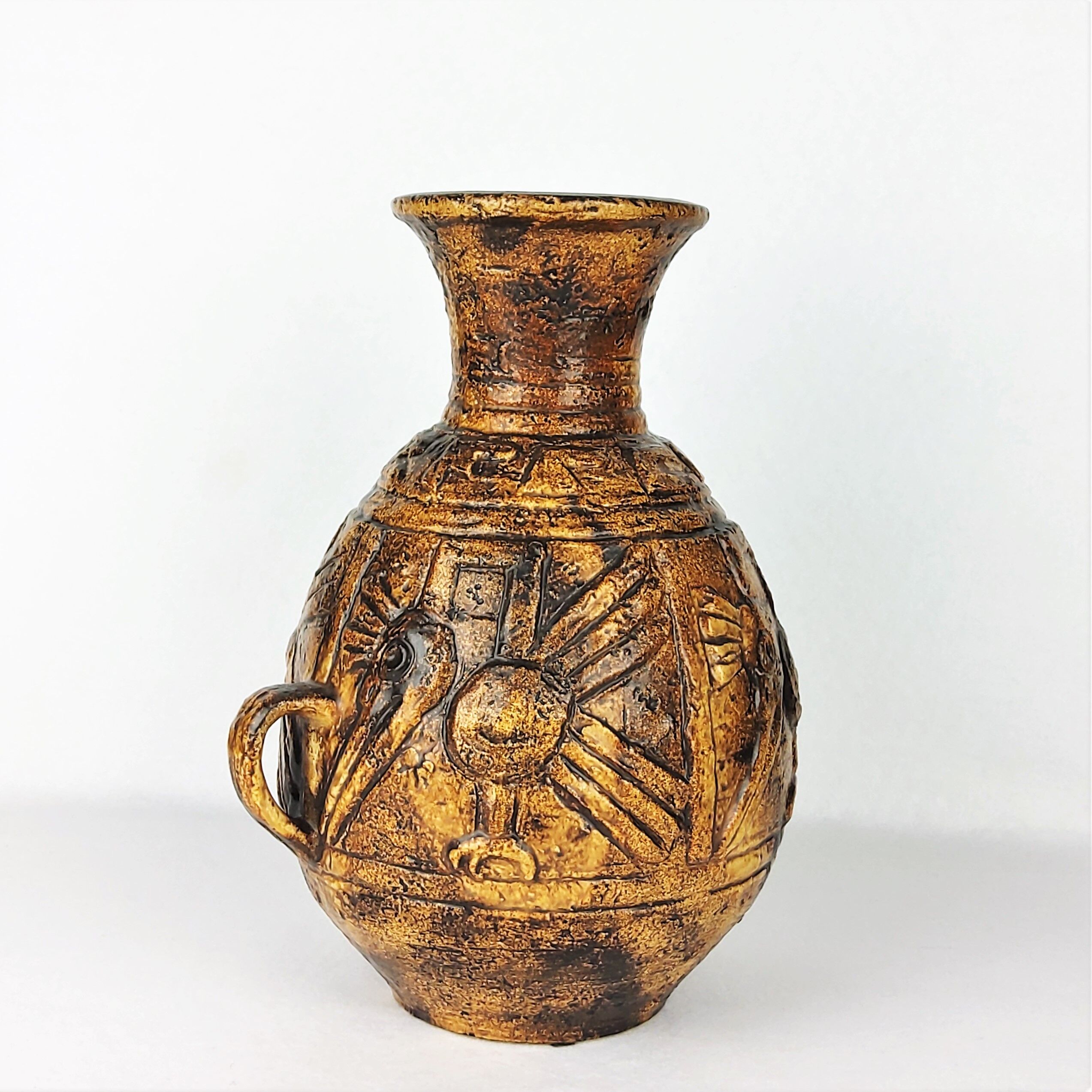 Vase au décor Aztèque de Jasba 1960 - Keramik