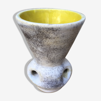 Vase en céramique jaune