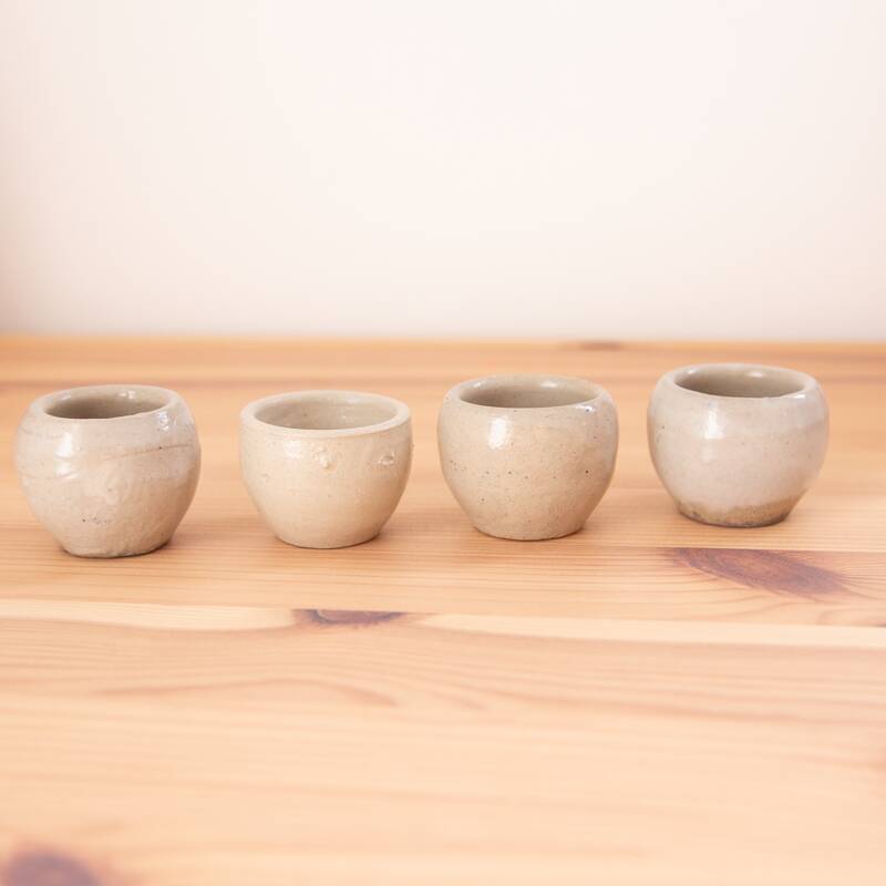 4 Gray sandstone candle holders