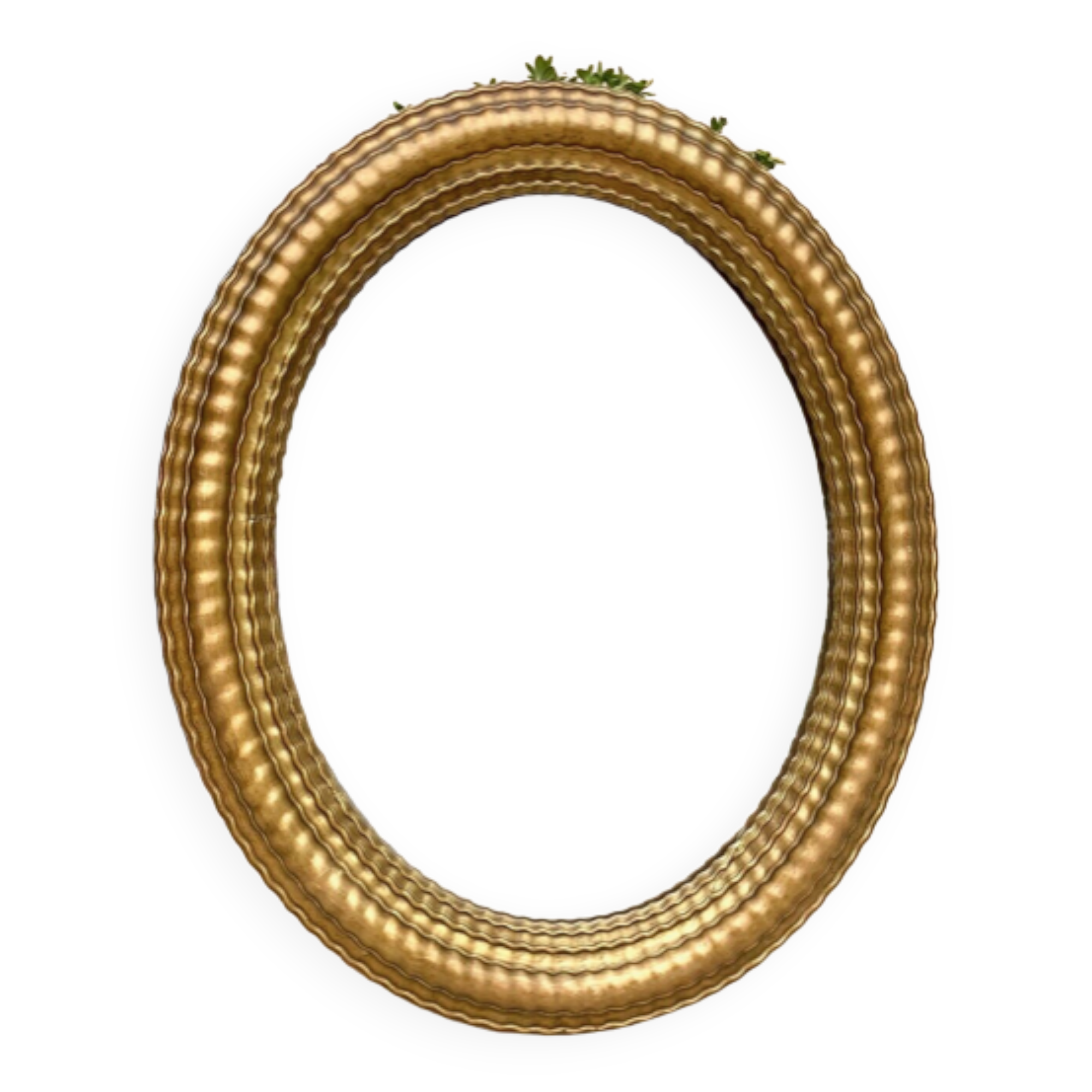 Oval mirror louis XVl with gilded cartouch, napoleon lll, XlXth high 106 cm