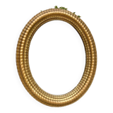 Oval mirror louis XVl with gilded cartouch, napoleon lll, XlXth high 106 cm