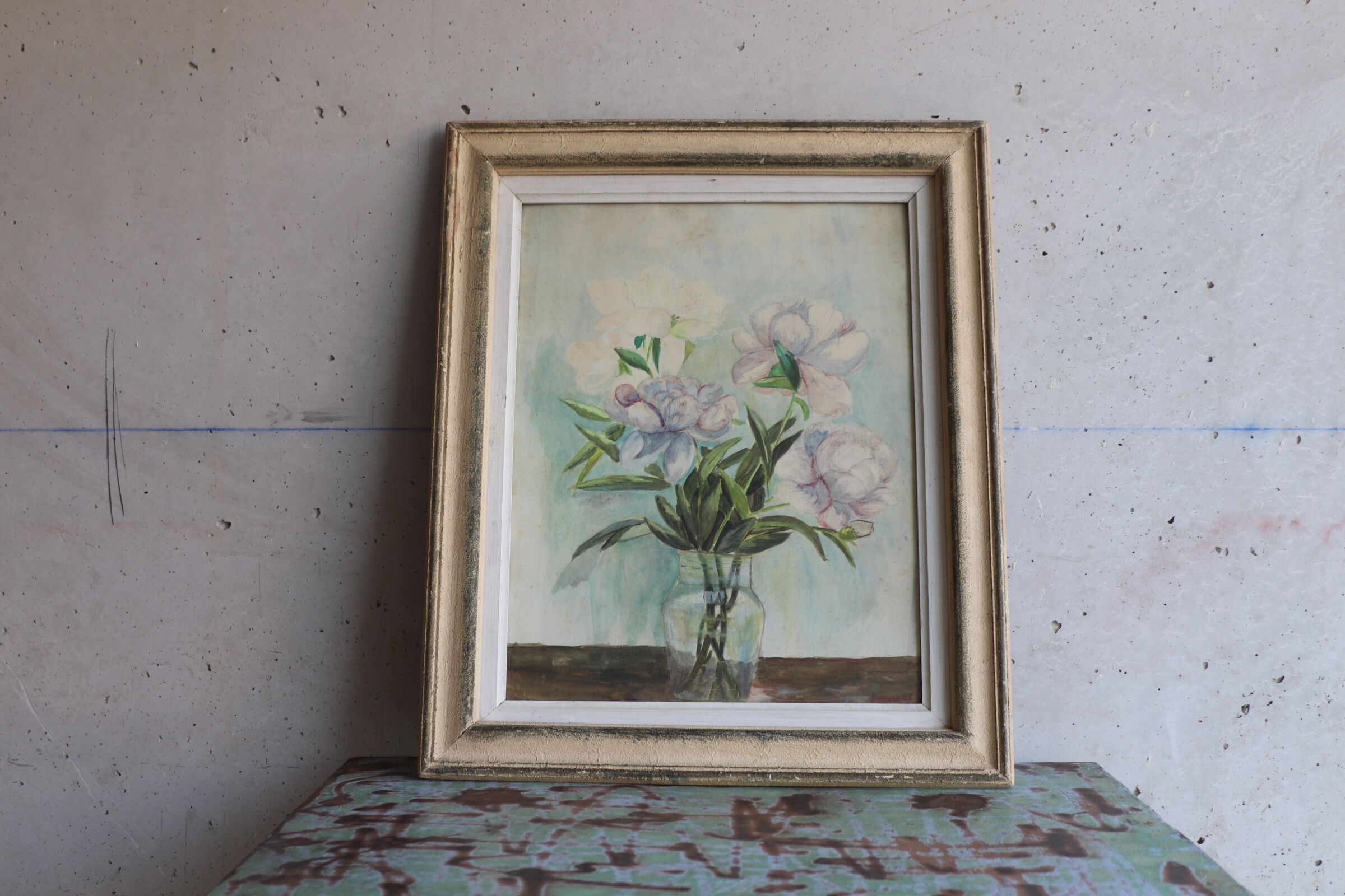 Nature morte aquarelle bouquet de pivoines