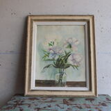 Still life watercolor bouquet of peonies