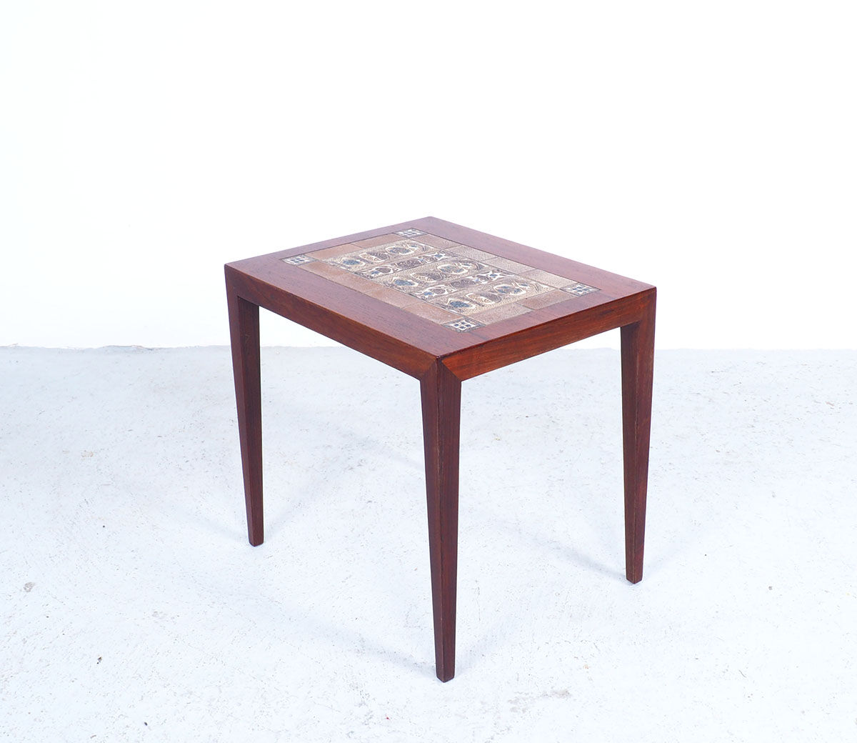 Rosewood Side Table with Baca Tiles by Severin Hansen for Haslev Møbelsnedkeri, 1960s