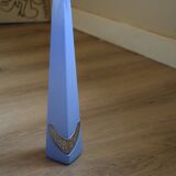Soliflore bleu pâle en verre et plaque argent
