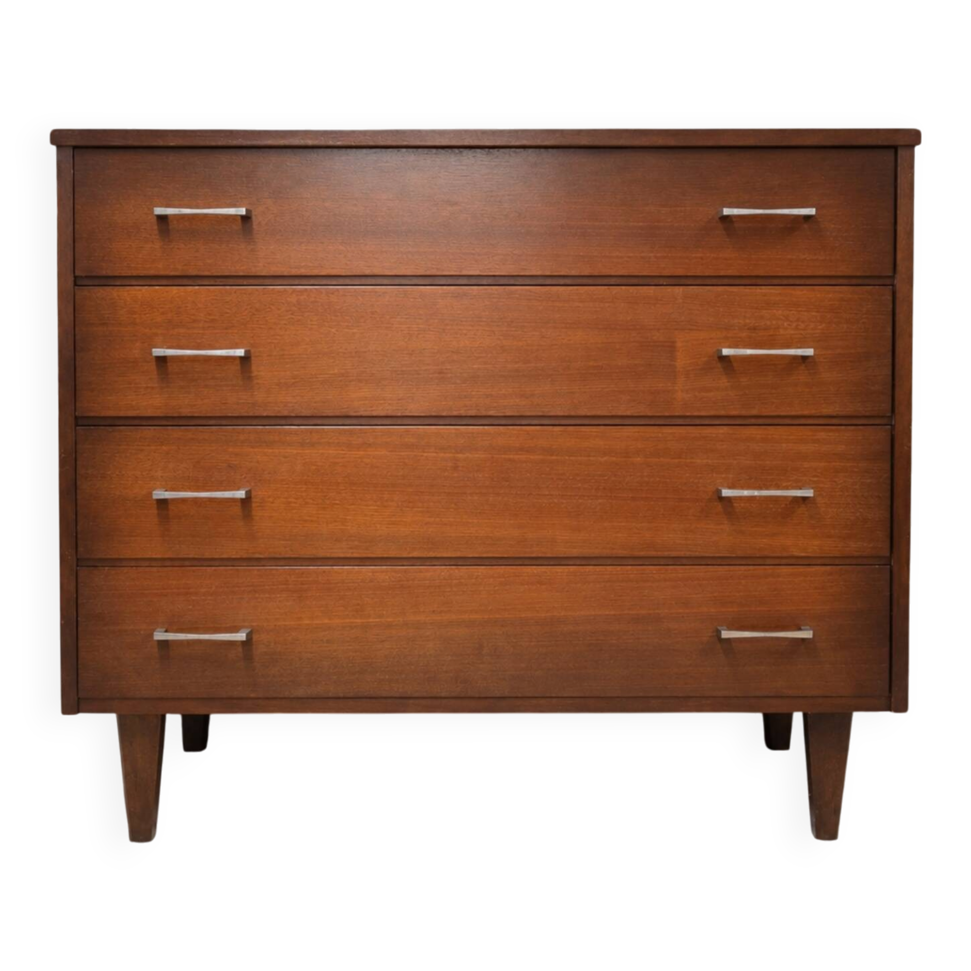 Commode vintage 4 tiroirs en bois – années 60/70