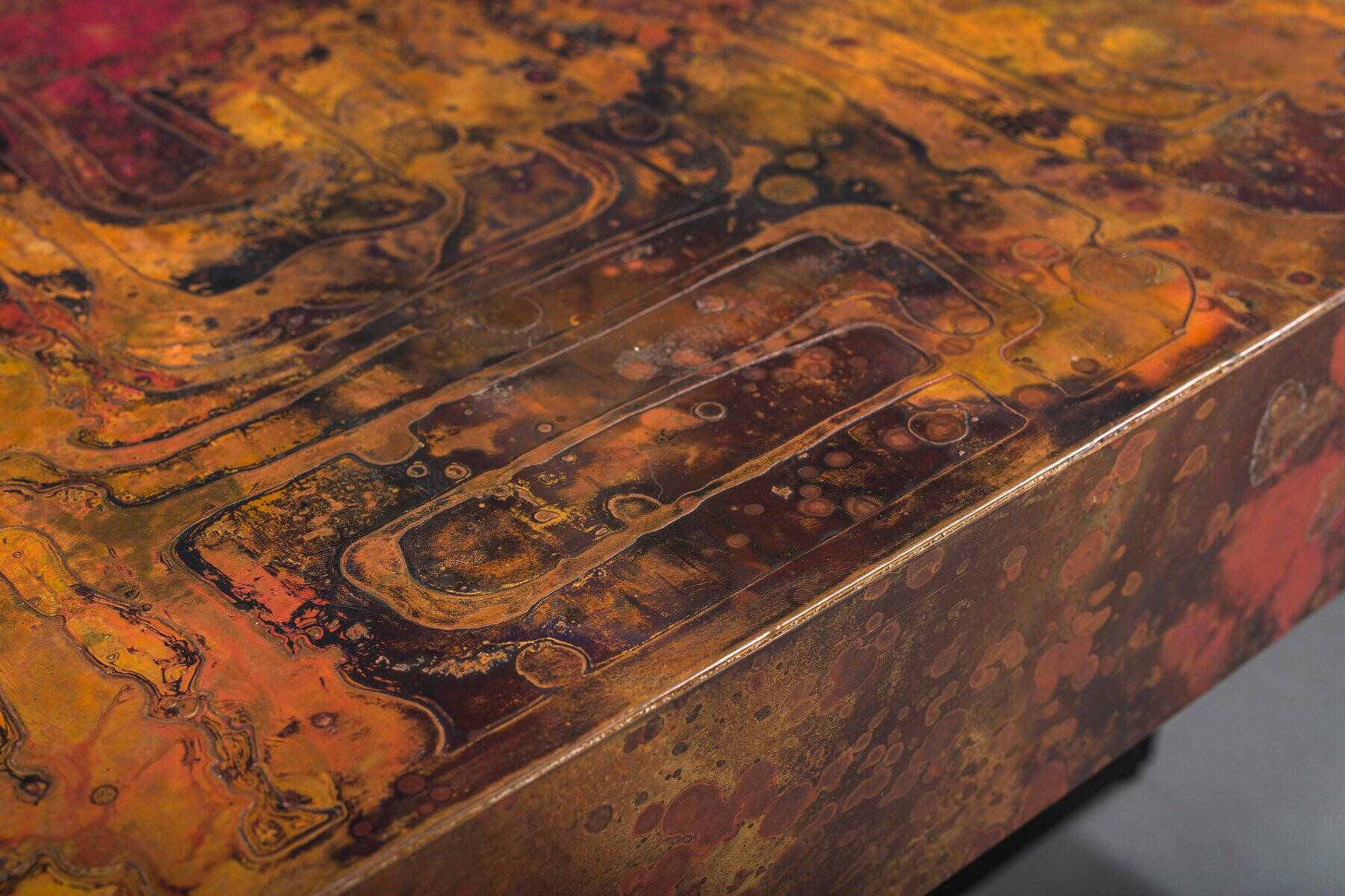 Vintage copper coffee table from Bernhard Rohne, 1970s