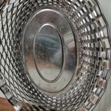 Vintage stainless steel bread basket expanded metal France