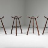4 bar stools by Sergio Rodrigues, Brazilian design, circa 1970
