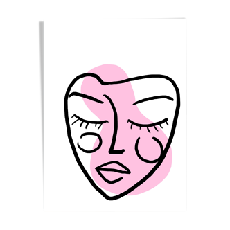 Illustration Visage pink