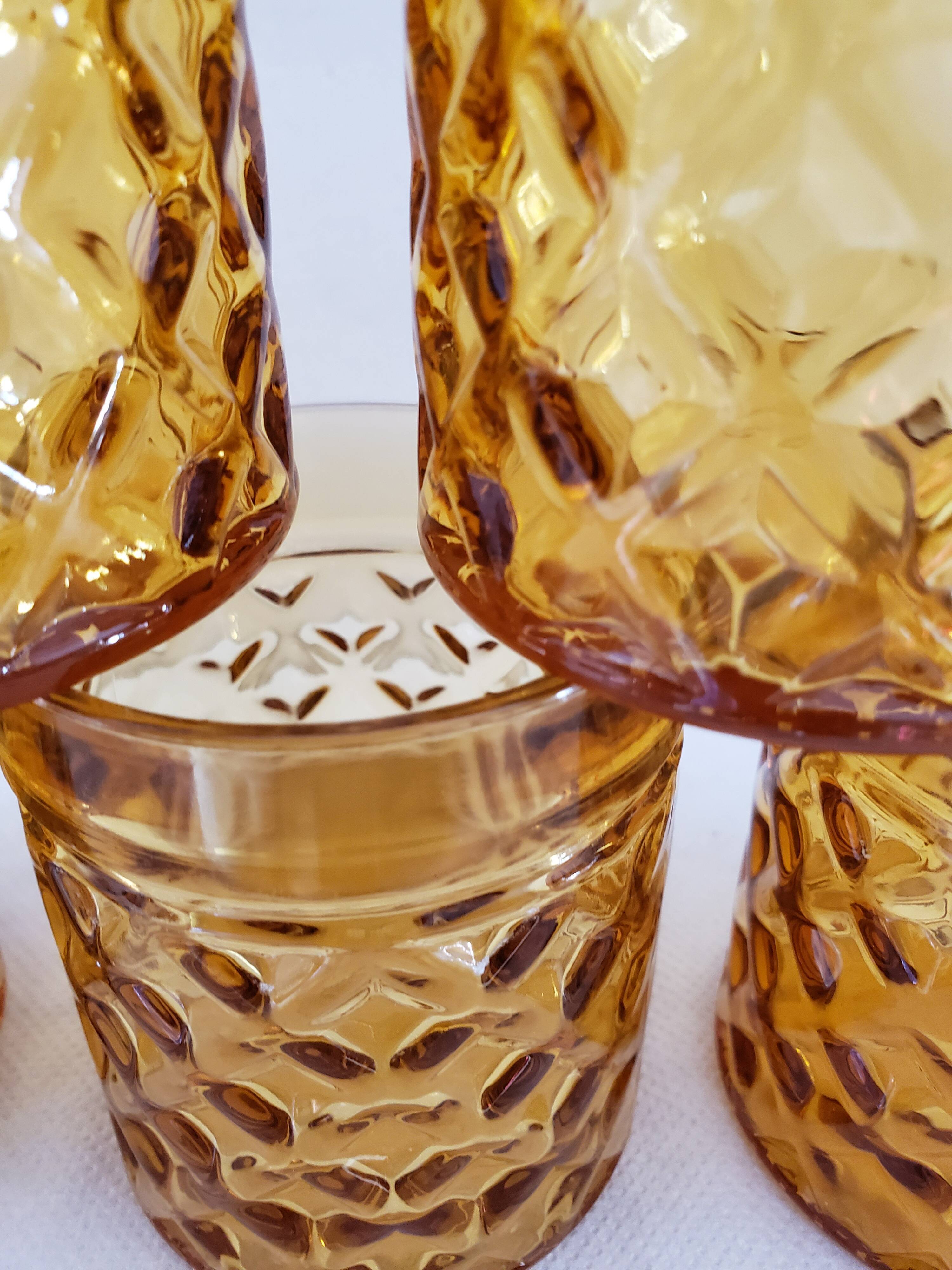 Amber Whisky Glasses 70's
