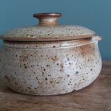 Caquelon couvert soupière en grès de Puisaye signé Jean-Pierre Prud’homme