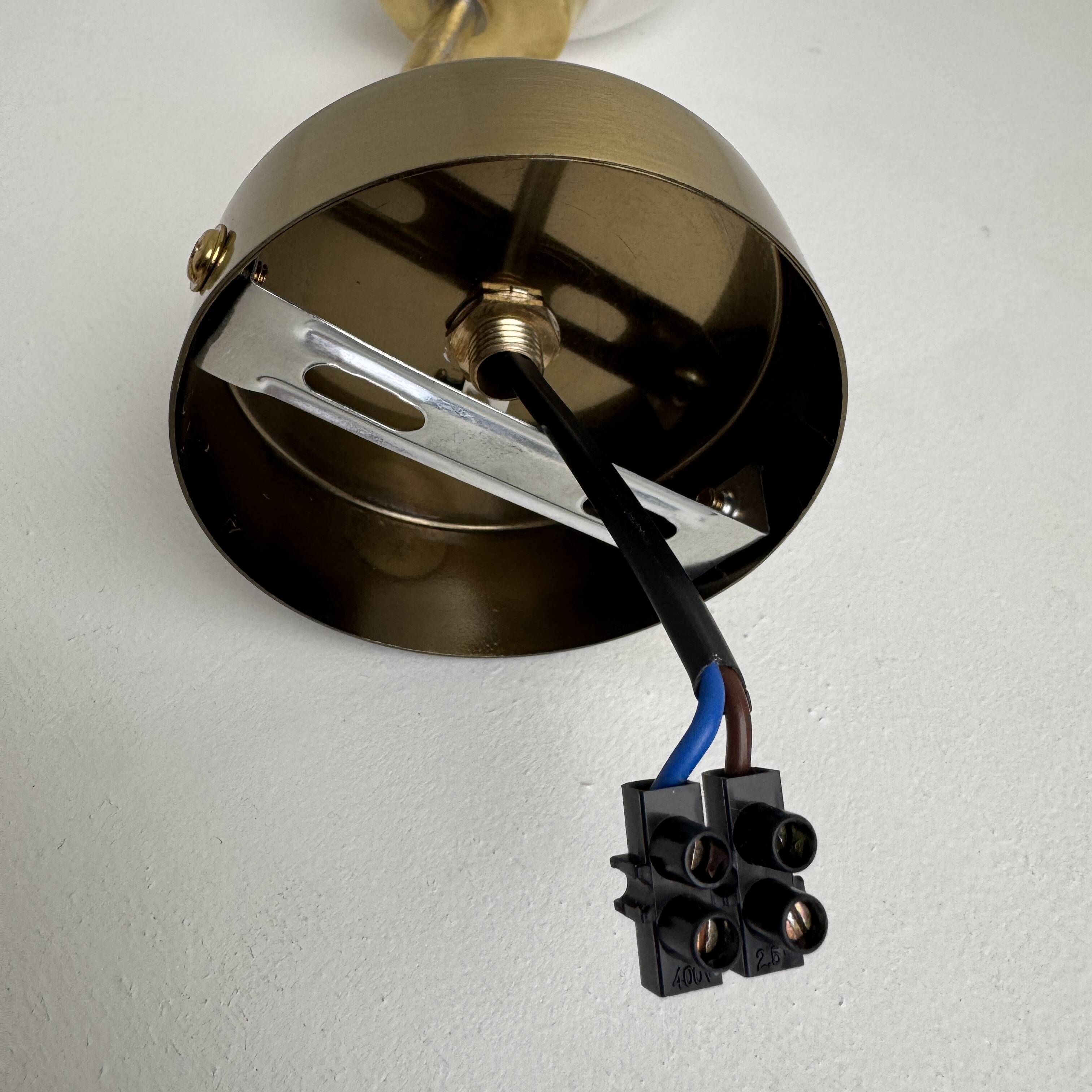 Antique small brass and opaline wall light vintage