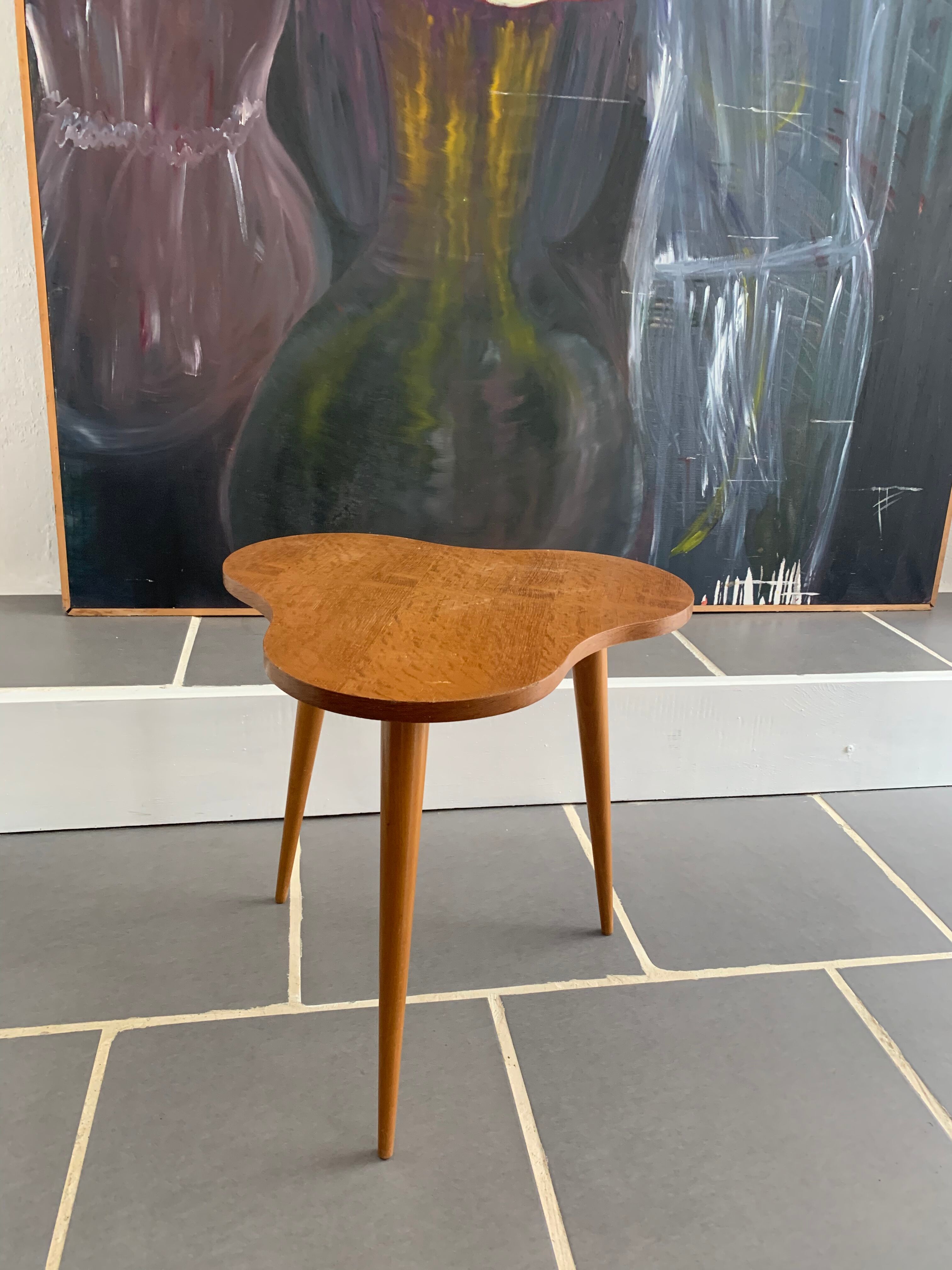 Vintage free-form tripod table