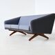 Illum Wikkelso model ML-90 three-seater sofa Laursen Denmark 1960