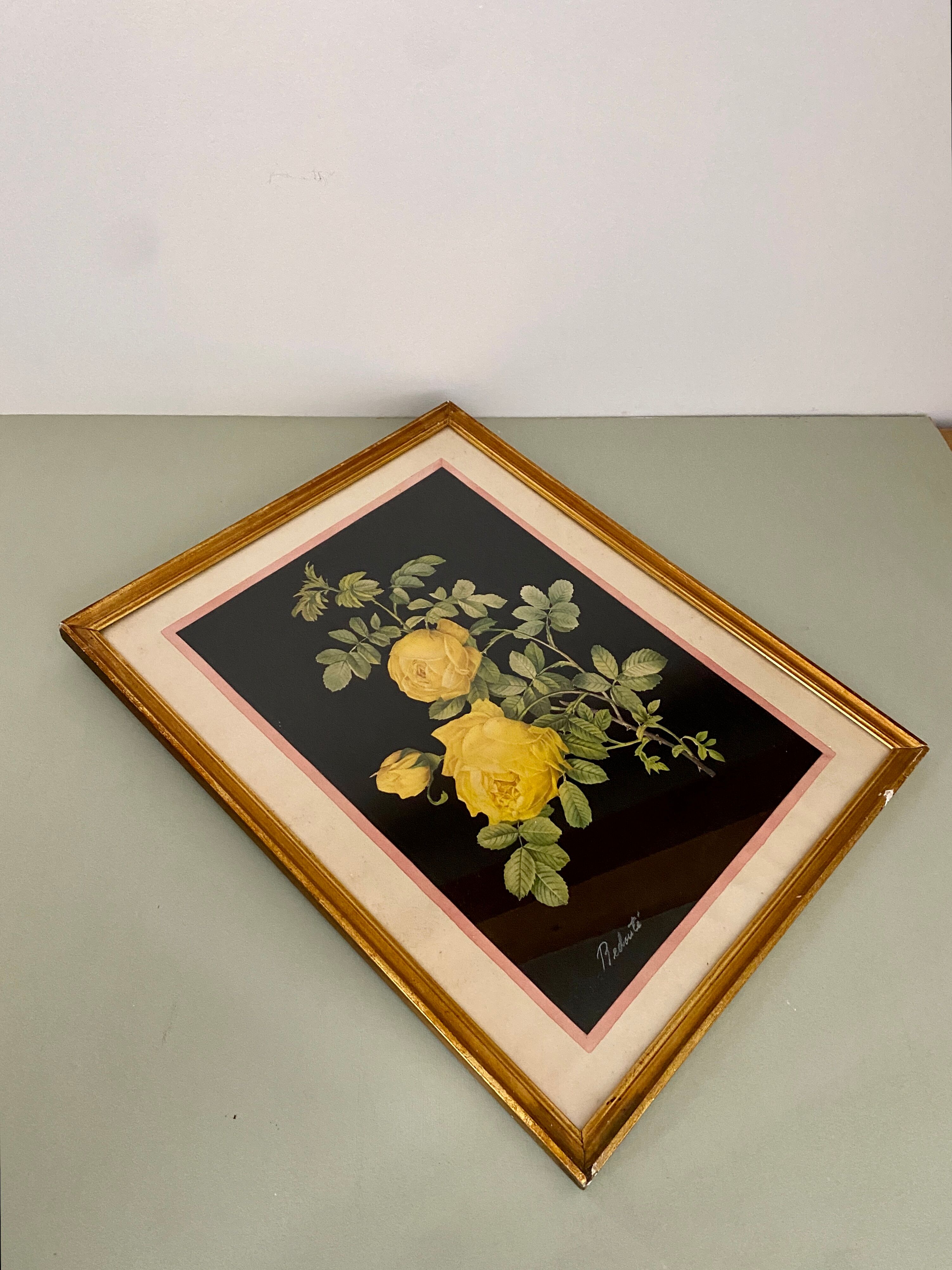 Framed poster vintage pinks yellow feared