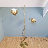 Eyeball double arc floor lamp in brass, GEPO (Netherlands), 1970s