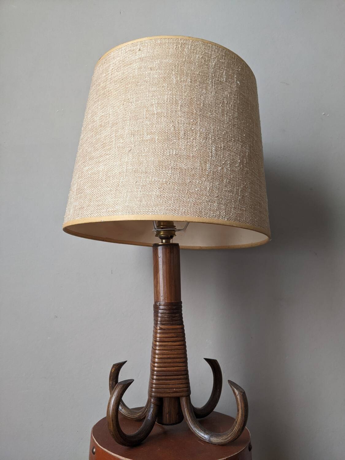 Bamboo rattan bedside lamp, Scandinavian country style
