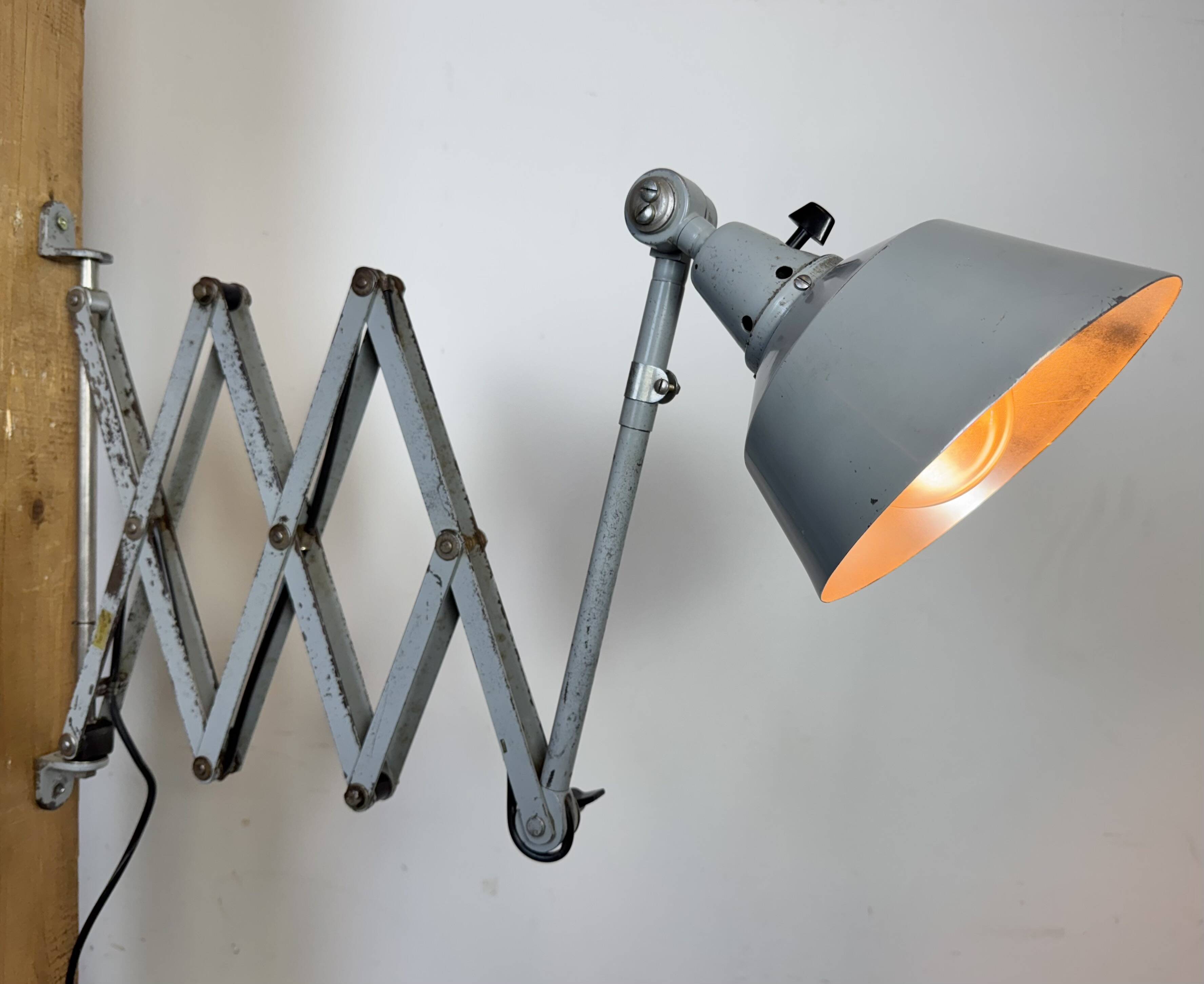 Industrial Scissor Wall Lamp by Curt Fischer for Midgard, 1930s