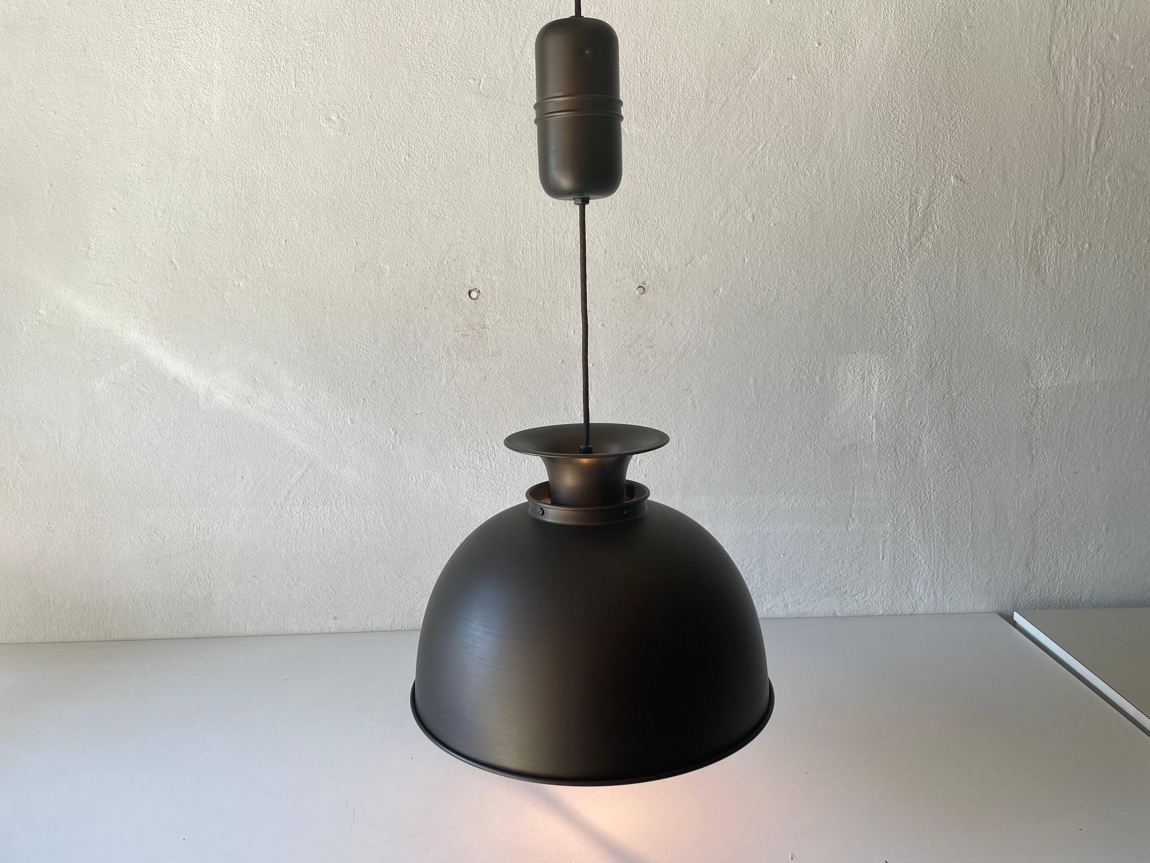 Brushed metal pendant lamp with a bronze appearance, 1970s, Germany