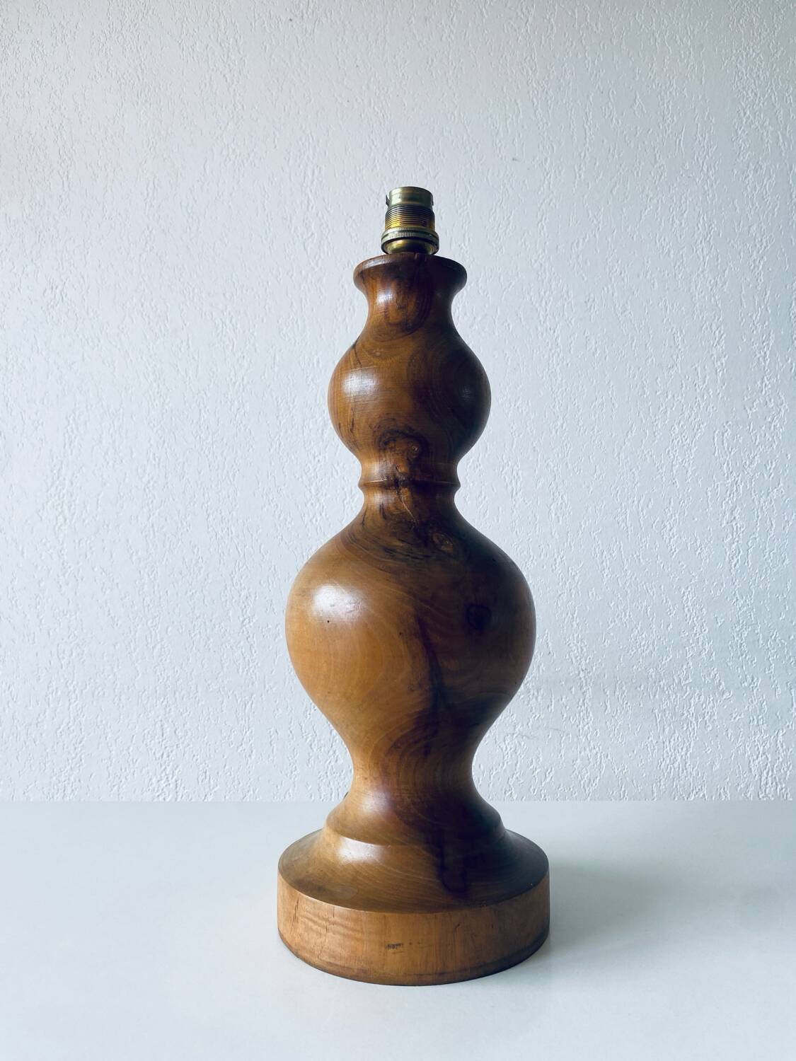 Turned wooden lamp base