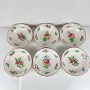 Set of 6 bowls, Réverbère model by KG Lunéville, tulip and rose pattern.